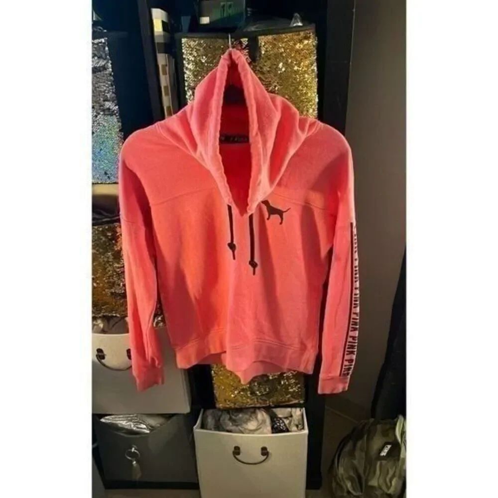PINK Cowl/Funnel Neck Half Zip Pullover